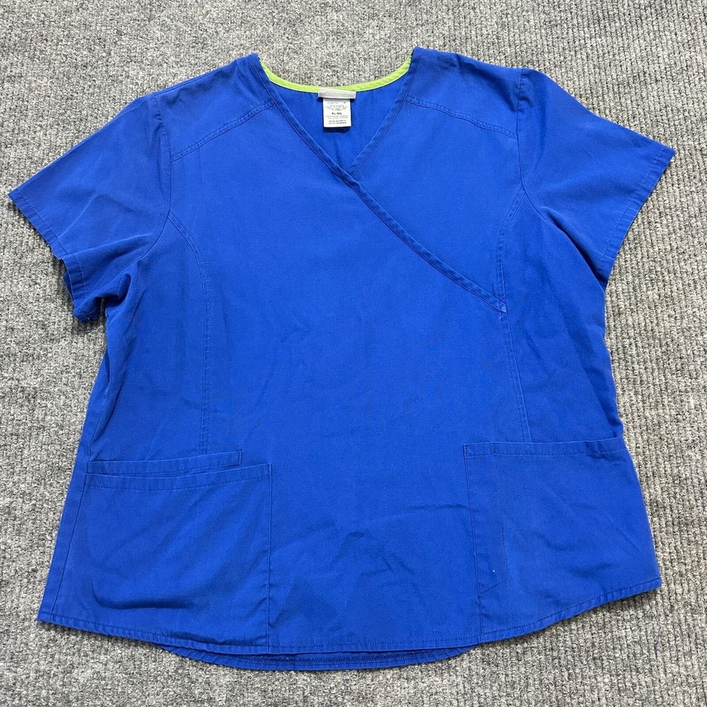Scrubstar Womens Top Size XL Electric‎ Blue Pockets